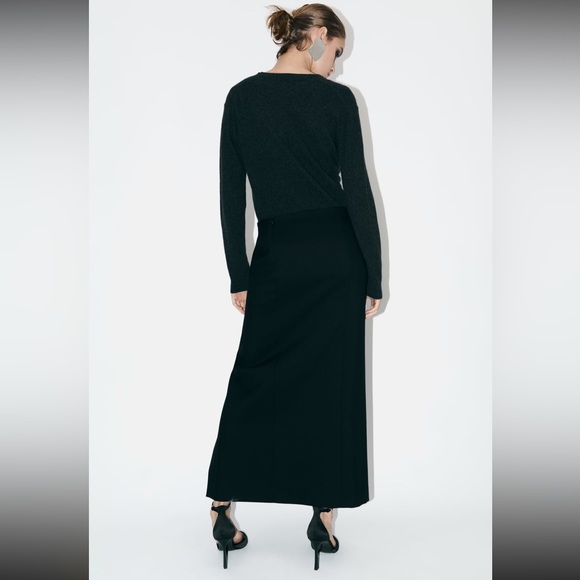 Zara 100% wool slit skirt ZW collection 2024, high waist, premium quality - Picture 3 of 14
